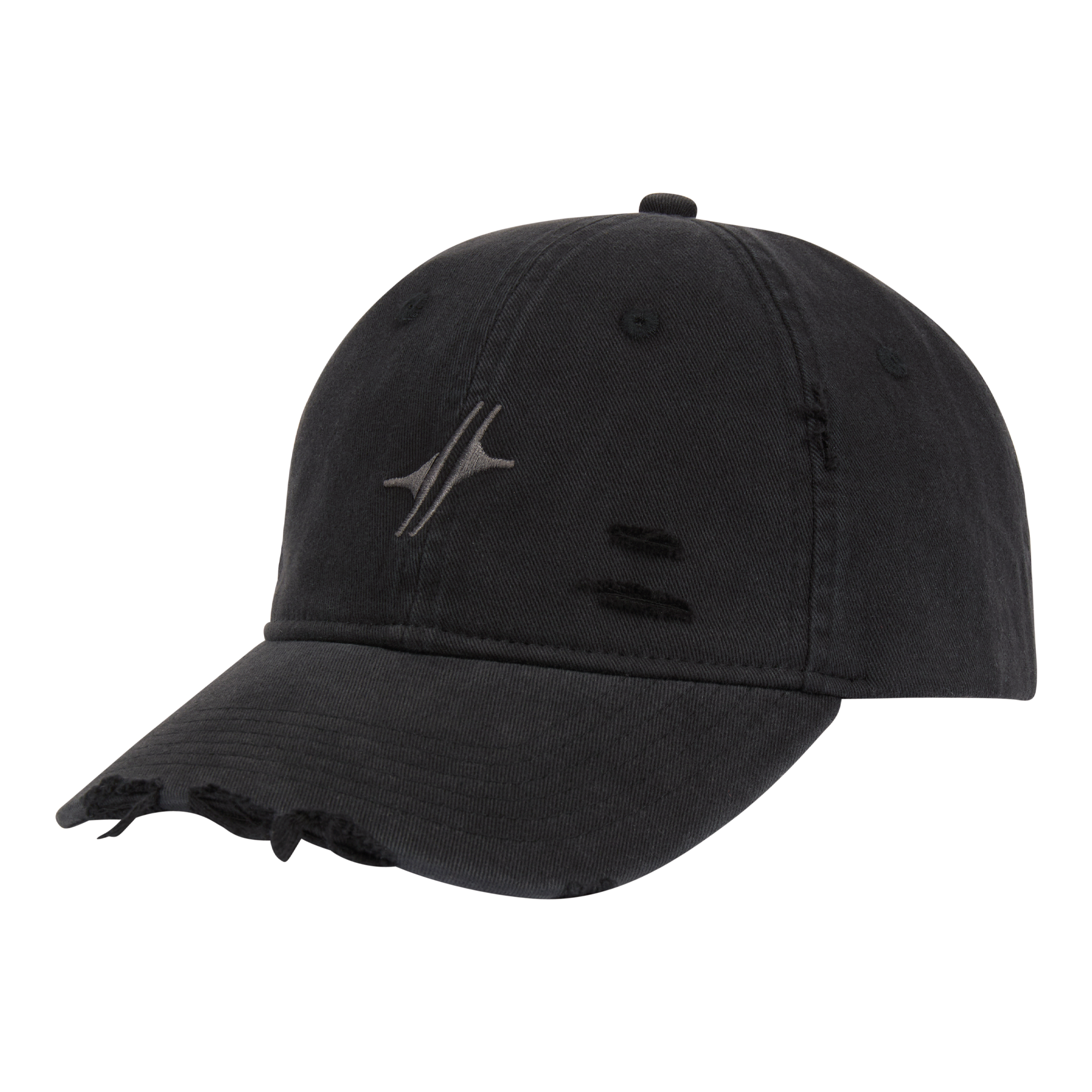 Casquette Drift en coton anthracite délavé, vue de trois quarts