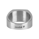 Bague Limen en acier inoxydable argenté, vue de dos avec gravure Module 48
