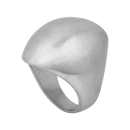 Bague Vault en acier inoxydable argenté, vue de trois quarts