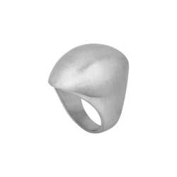 Bague Vault en acier inoxydable argenté, vue de trois quarts