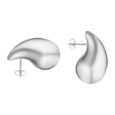 Boucles d'oreilles Relief en acier inoxydable argenté, vues de dos et de profil