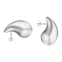 Boucles d'oreilles Relief en acier inoxydable argenté, vues de dos et de profil