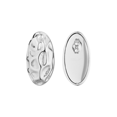 Boucles d’oreilles Relief en acier inoxydable argenté, vues de face et de dos