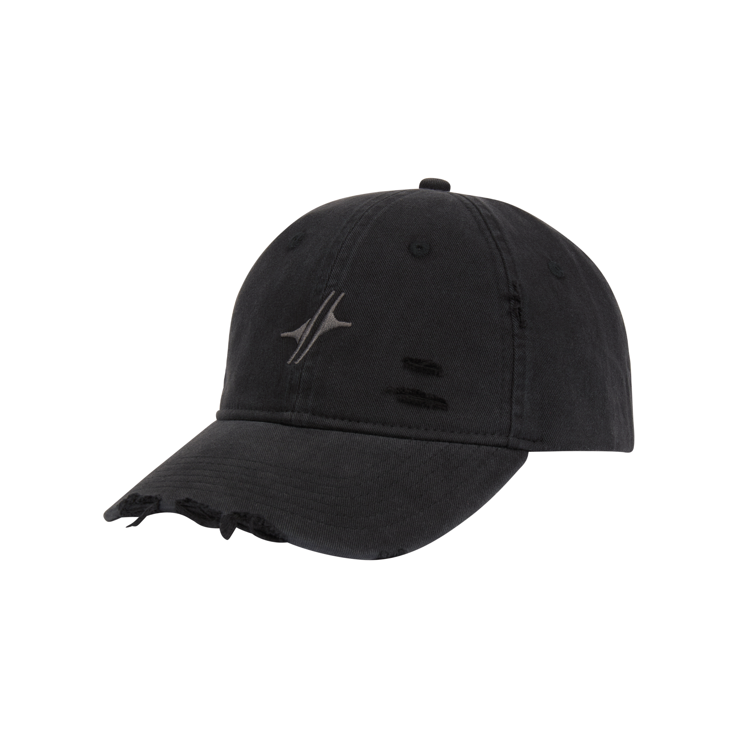 Casquette Drift en coton anthracite délavé, vue de trois quarts