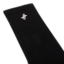 Détail des chaussettes Strata en coton noir avec logo Module 48