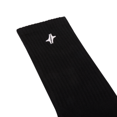 Détail des chaussettes Strata en coton noir avec logo Module 48