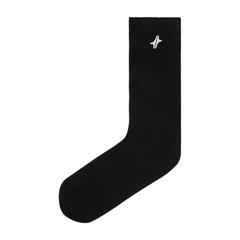 Chaussettes Strata en coton noir avec logo Module 48, vues de profil