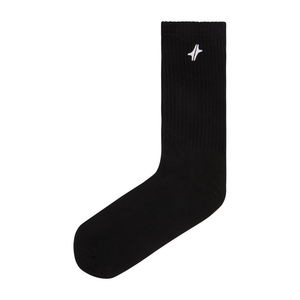Chaussettes Strata en coton noir avec logo Module 48, vues de profil