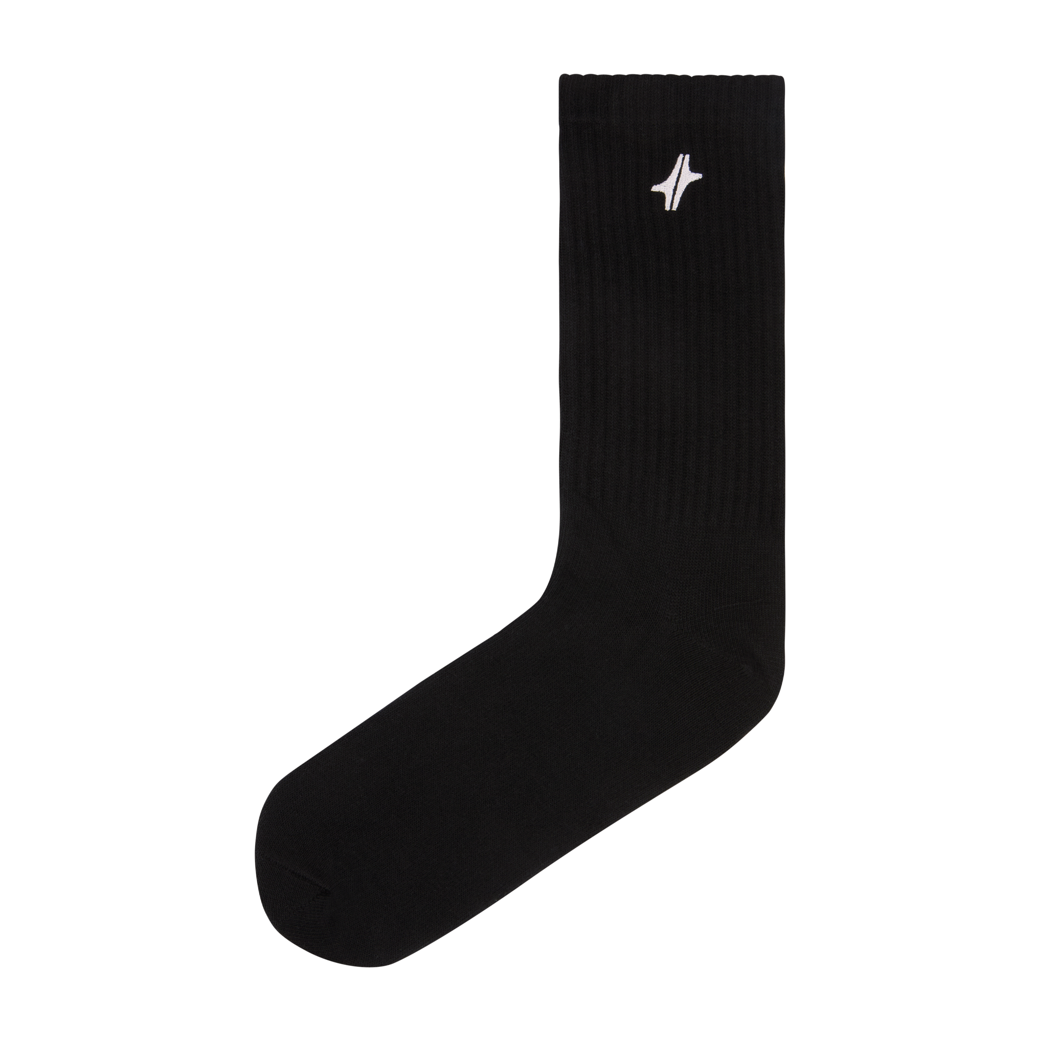 Chaussettes Strata en coton noir avec logo Module 48, vues de profil