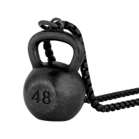 Pendentif Stabilizer en acier inoxydable noirci mat avec chaîne, vue de face